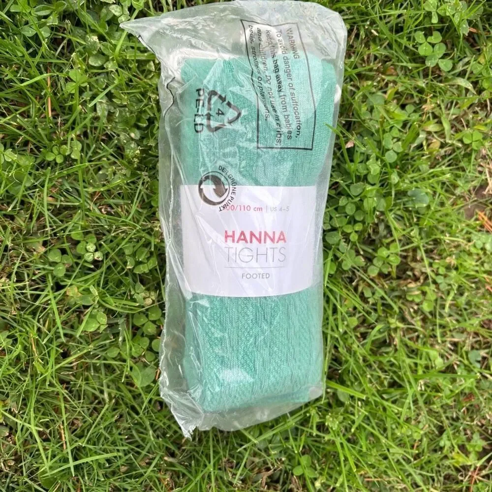Hanna Andersson‎ Green Ribbed Tights NWT 4-5